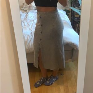 Black and white striped flowy skirt